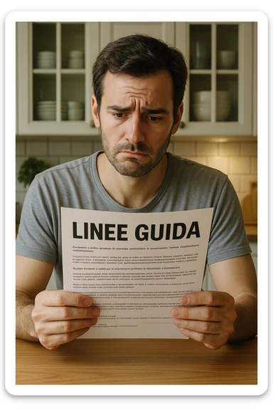 FALLA IDENTICA A QUESTA MA SUL FOGLIO SCRIVI "LINEE GUIDA" IN ITALIANO sticker