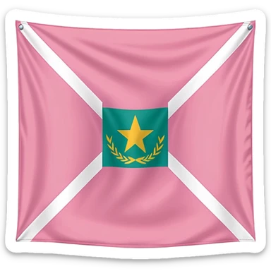 Minimal pastel pink outline of Caribbean flags in soft tones. sticker