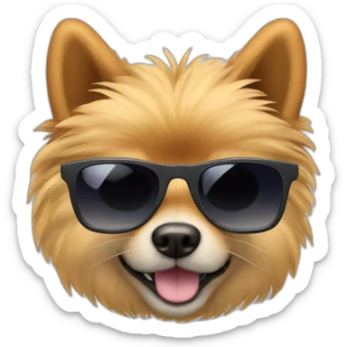 zwergspitz with sunglasses sticker