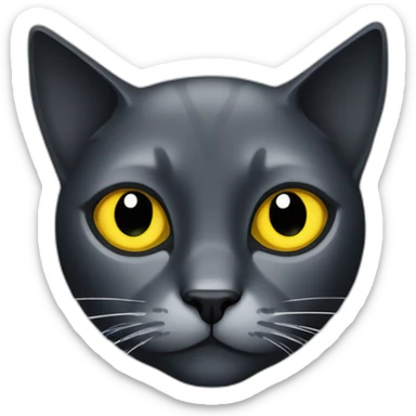 Black cat with yellow eyes With a white spot on the right side sticker