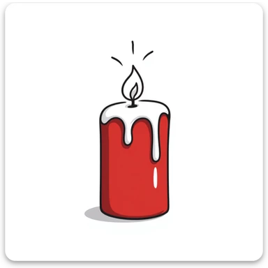 red candle sticker