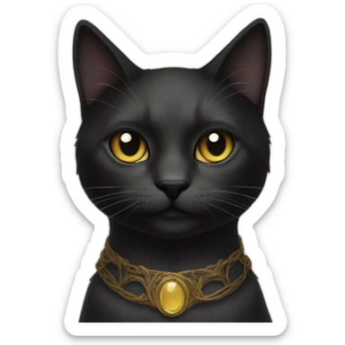Cat black tarot sticker