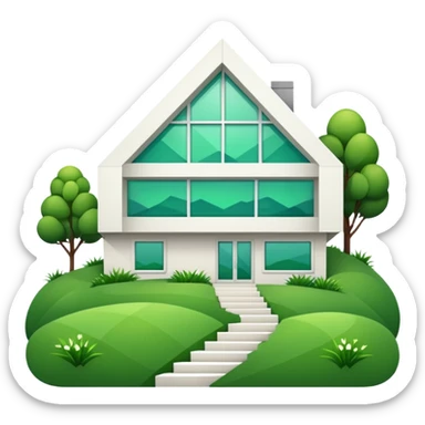 modern house on te hill sticker