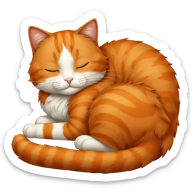 orange cat sleeping sticker