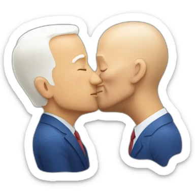 Vladimir Zelenskiy kissing Joe Biden sticker