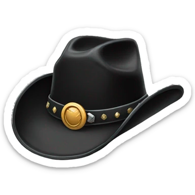Black cowboy hat with details  sticker