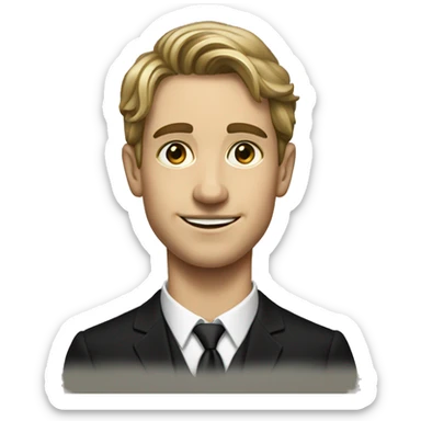 formal portrait of young man sticker