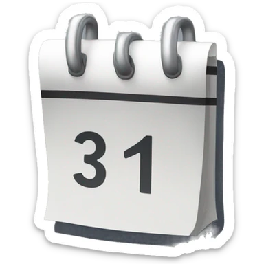 Calendar with number 31 sticker