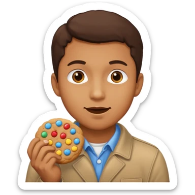 Man eating a cookie  sticker