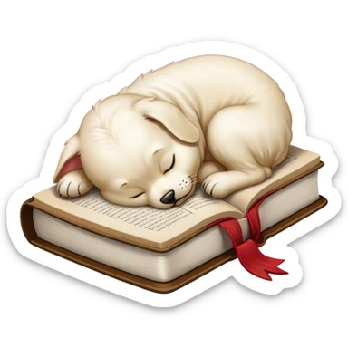 White malteser sleeping on a Bible  sticker
