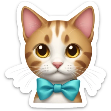 Cat with bows  sticker