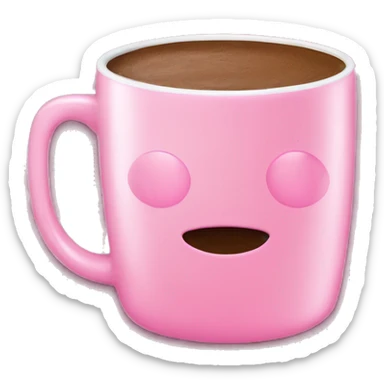 hot chocolate pink mug  sticker