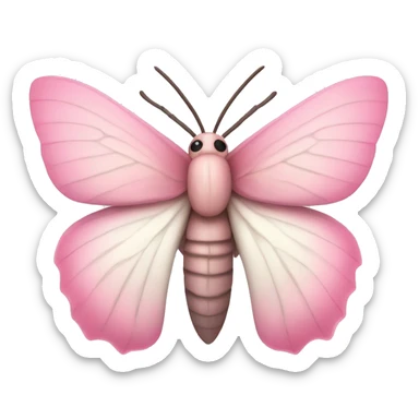 Pink and white moth sticker