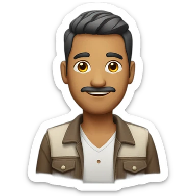 indian man with undercut hair style in casual dress sticker
