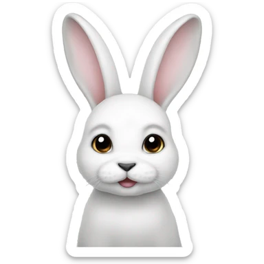 White bunny with black ears sticker