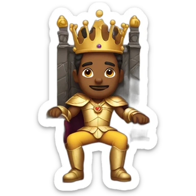 king on throne sticker