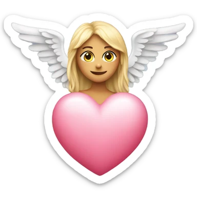 heart with angel wingsb sticker
