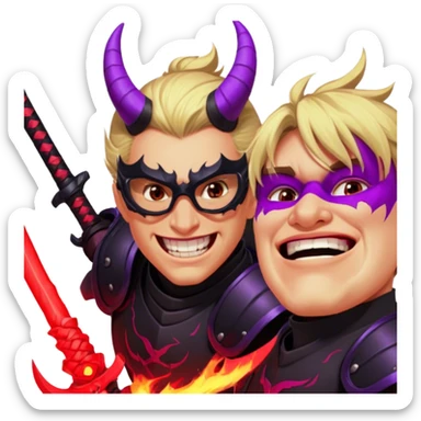 Demon-Horned Warrior sticker