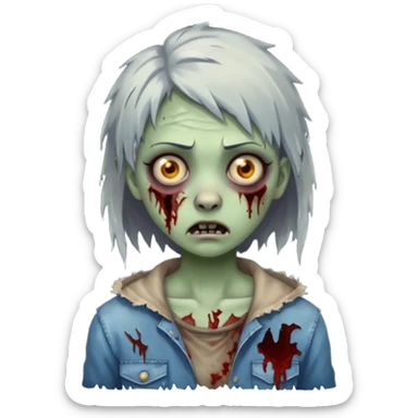 Short wolf cut zombie girl sticker