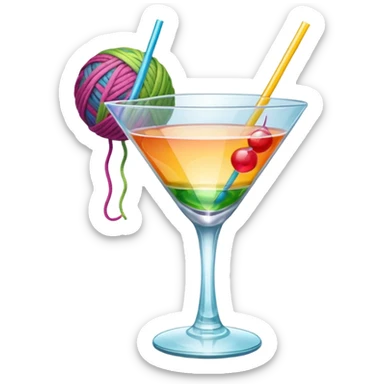 ball of yarncocktail glass sticker