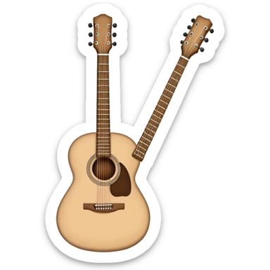 emoji de violão acústicomas apenas o corntorno branco em volta do violao fazendo o formato de um violão, sendo dentro desse contorno oco, sem nada, nenhuma cor ou imagem sticker