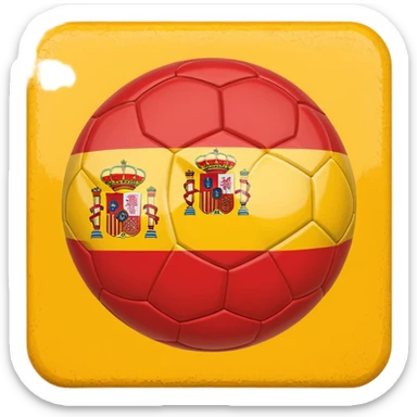 Spain flag with a soccer ball sticker