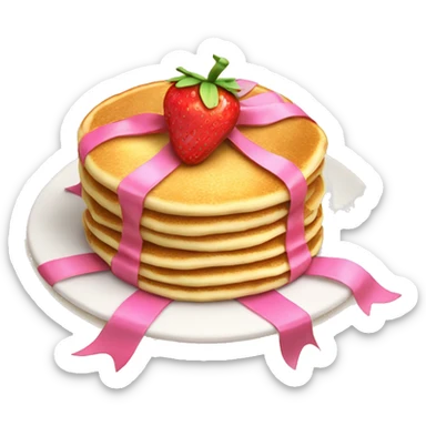Pancake with strawberry filling, and on top there is a pink ribbon sticker