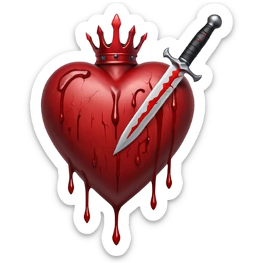 realistic gothic heart with a dagger sticker
