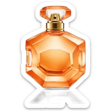 Iconic Luxury Octogonal Crystal Fragrance Bottle Orange Tint sticker