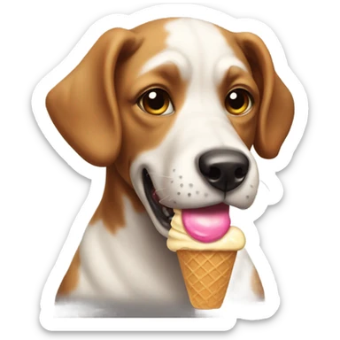 Ice cream eating dog sticker