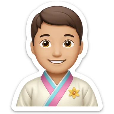 man in white hanbok sticker