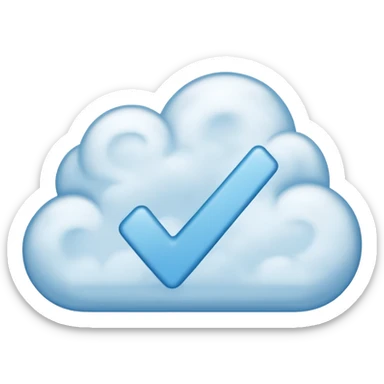 Cloudy blue checkmark  sticker