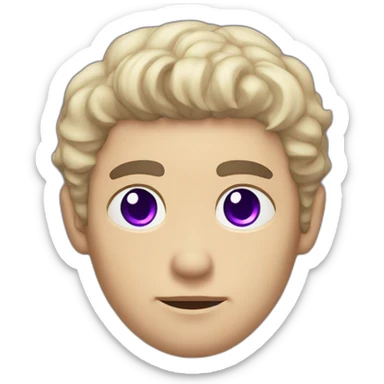 pale handsome sad evil priest with short wavy black hair and violet eyes sticker