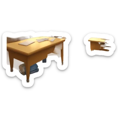 A classroom is bathed in soft, golden light sticker