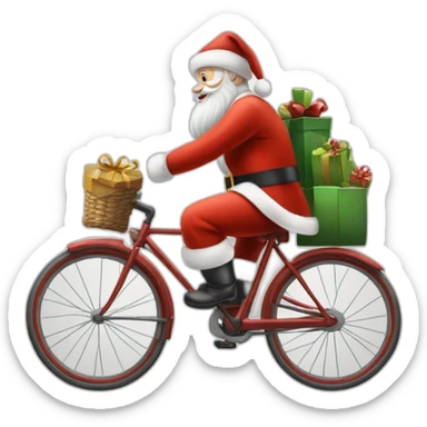 babbo Natale in bicicletta sticker
