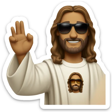 jesus wearing sunglasses from oakley sticker