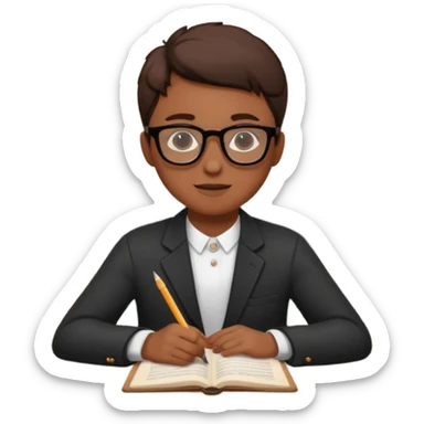 small private educational institute with table, one student sticker