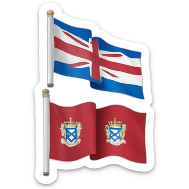 flag of israel and flag of England, waving together sticker