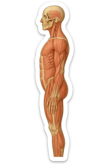 corpo umano anatomico con schiena piatta sticker