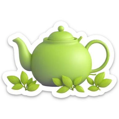 teapot with tea leaves sticker