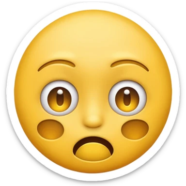 yellow emoji face whit shakinh though  sticker