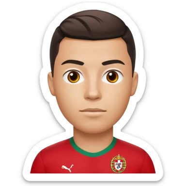 red Portugal Ronaldo shirt sticker