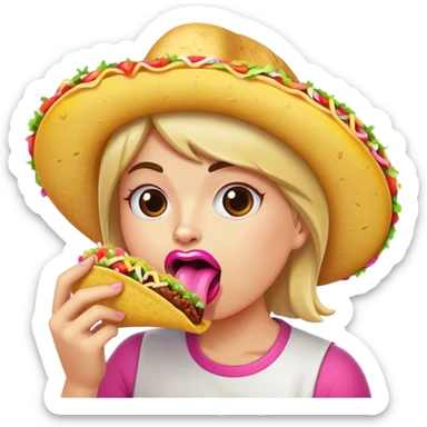 Taco with pink tongue  sticker