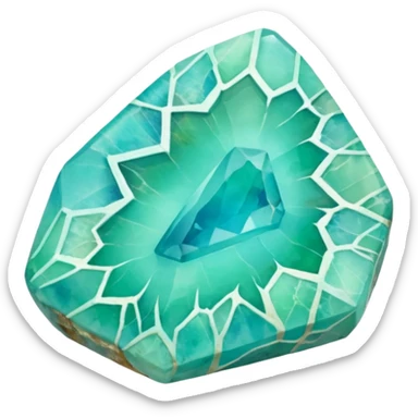 peruvian opal gemstone raw crystal mineral detailed sticker