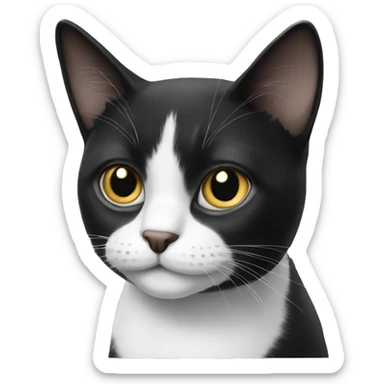 Black and white cat sticker