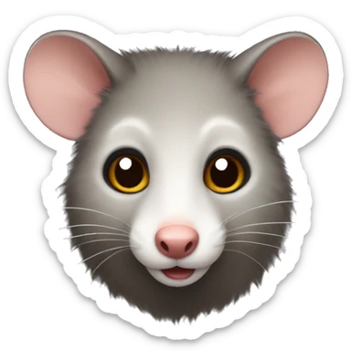 possum with brown hearts sticker