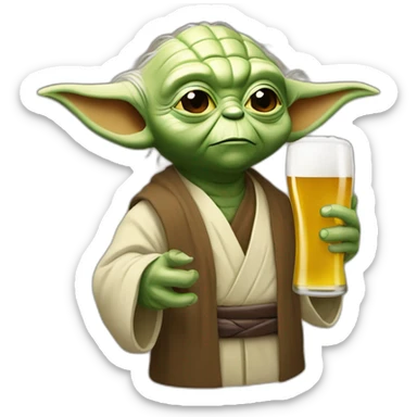 Yoda qui bois une bière 🍺 sticker