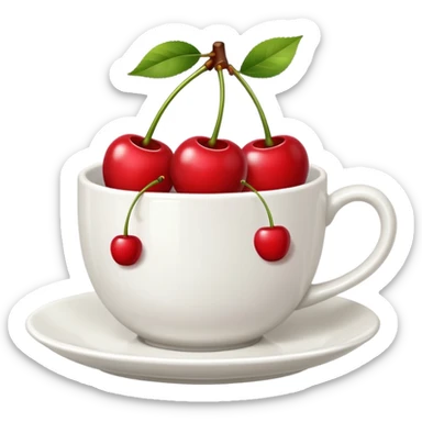 5pcs Fruit Cherry red on a cup sticker