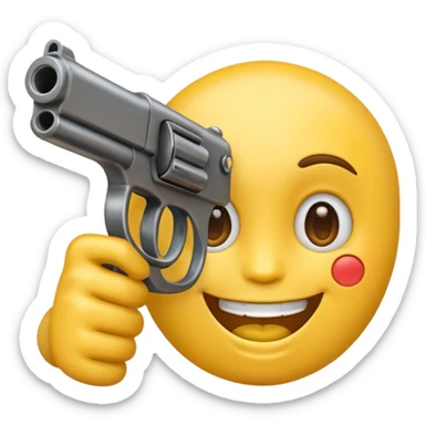 Emoji with a gun to its mouth sticker