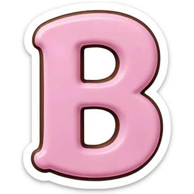 “Single pink bubble letter d, white outline, bottom dipped in chocolate with pink frosting drizzle, kawaii style, glossy, soft shading, clean outline, transparent background, Discord emoji size” sticker